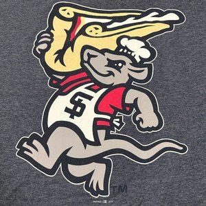 Staten Island Yankees Pizza Rat TShirt Mens 2XL Blue Tee Funny 2018 season MLB